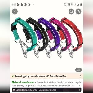 Martingale dog collar, green and rose 5 Specific The Color